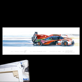 Porsche 963 n° 75 24h Le Mans 2023 100 x 30 cm Leinwand auf Holzrahmen Limitierte Auflage Uli Ehret - 1112C