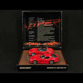 Dodge Viper & Dodge Viper GTS 1993 Set Red 1/43 Minichamps 436144000