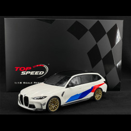 BMW M3 M-Performance Touring SW 2021 Weiß / Blau / Rot 1/18 Top Speed TS0490