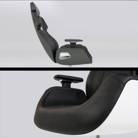 Bürostuhl / Gaming-Stuhl Design by Studio F.A. Porsche Leder / Aluminium Perlgrau ARGENT E700