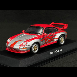 Porsche 911 GT2 Type 993 1995 Silver / Red 1/43 Minichamps WAP020018