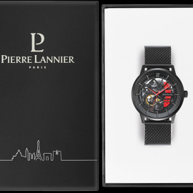 Automatic Watch Pierre Lannier Paddock Made in France Metal bracelet Black / Red 338A439