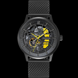 Pierre Lannier Automatic Watch Paddock Made in France Metal bracelet Black / Yellow 338A449