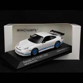 Porsche 911 GT3 RS Type 996 2002 Carraraweiß / Mexicoblau 1/43 Minichamps 403062029