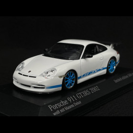 Porsche 911 GT3 RS Type 996 2002 Carrara White / Mexico Blue 1/43 Minichamps 403062029