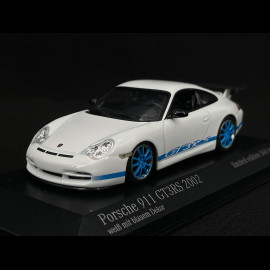 Porsche 911 GT3 RS Type 996 2002 Carraraweiß / Mexicoblau 1/43 Minichamps 403062029