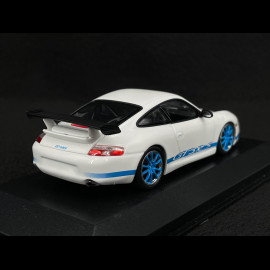 Porsche 911 GT3 RS Type 996 2002 Carraraweiß / Mexicoblau 1/43 Minichamps 403062029