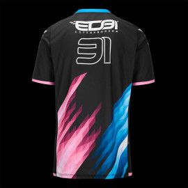 Alpine T-shirt F1 Team Ocon n° 31 Kappa Graphic Black / Blue / Pink 321R78W-A01 - men