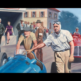 Poster "Gina al Gran Premio di Monza" 1950 original drawing by Benjamin Freudenthal