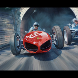 Poster Ferrari 156 Shark Nose F1 Grand Prix Monaco 1961 Original Zeichnung von Benjamin Freudenthal