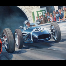 Poster Ferrari 156 Shark Nose F1 Grand Prix Monaco 1961 Original Zeichnung von Benjamin Freudenthal