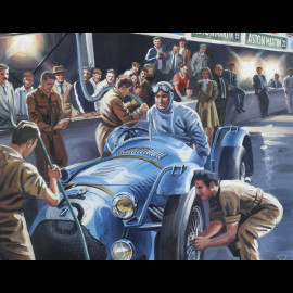 Poster Talbot-Lago T26 Louis Rosier 24h Le Mans 1950 Original Zeichnung von Benjamin Freudenthal