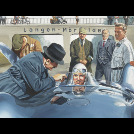 Poster Auto-Union V16 Stromlinienwagen Bernd Rosemeyer 1937 Original Zeichnung von Benjamin Freudenthal