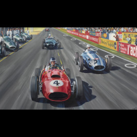 Poster "Grand Prix de Reims 1958" Mike Hawthorn Original Zeichnung von Benjamin Freudenthal