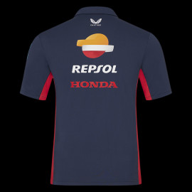 Honda Repsol HRC Moto GP Polo shirt Marc Marquez Black Iris Blue / Flame Red TU8068RE-105 - Unisex