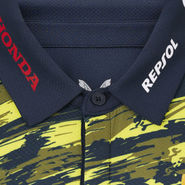 Honda Repsol HRC Moto GP Polo shirt Joan Mir Black Iris Blue / Safety yellow TU8069RE-063 - Unisex