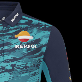 Honda Repsol HRC Moto GP Polohemd Renewable fuel Schwarzes Irisblau / Türkis TU8090RE-177 - Unisex