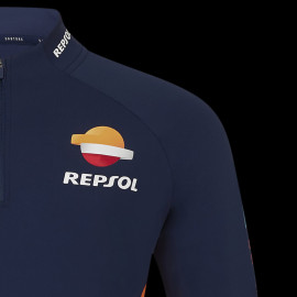 Honda Sweatshirt Repsol HRC Moto GP Mittelhoher Reißverschluss Schwarzes Irisblau / Orange TU5825RE-190 - Unisex