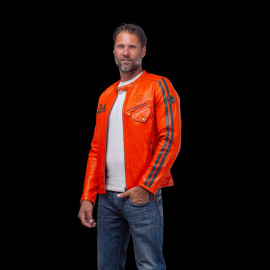 24h Le Mans Lederjacke Marne Orange - Herren 27272-1206