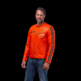 24h Le Mans Lederjacke Marne Orange - Herren 27272-1206