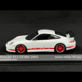 Porsche 911 GT3 RS Type 996 2003 Carraraweiß / Indischrot Streifen 1/43 Minichamps 403062028