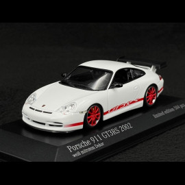 Porsche 911 GT3 RS Type 996 2003 Carraraweiß / Indischrot Streifen 1/43 Minichamps 403062028