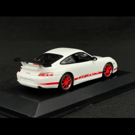 Porsche 911 GT3 RS Type 996 2003 Carraraweiß / Indischrot Streifen 1/43 Minichamps 403062028