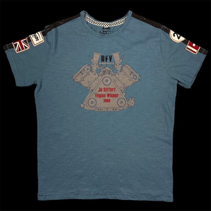T-shirt Jo Siffert DFV engine 1968 Petrolblau 23100 - Herren