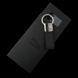Jaguar Schlüsselanhänger Heritage Logo Schleife Leder Schwarz 50JKRALLK