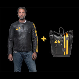 Duo 24h Le Mans leather jacket + Backpack Black