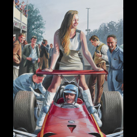 Banner "La Ragazza di Monza" Jacky Ickx Ferrari 312 Monza 1968 original design by Benjamin Freudenthal