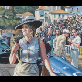 Banner "Der Tag, an dem Ascari in den Hafen tauchte" GP Monaco 1955 Originalentwurf von Benjamin Freudenthal