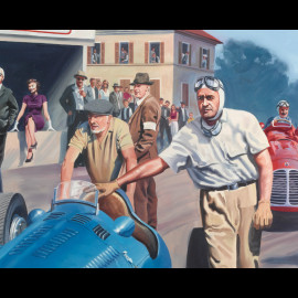 Banner "Gina al Gran Premio di Monza 1950" original design by Benjamin Freudenthal