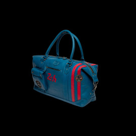 Large 24h Le Mans Bag 1959 Leather 48h Gaston Ocean Blue 27267-3046