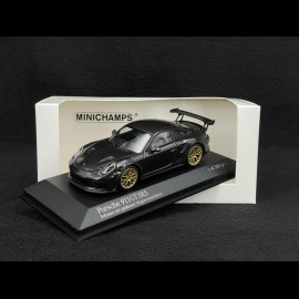 Porsche 911 GT3 RS type 991 Mk ll 2018 black / gold wheels 1/43 Minichamps 413067034