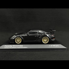 Porsche 911 GT3 RS type 991 Mk ll 2018 black / gold wheels 1/43 Minichamps 413067034