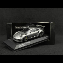 Porsche 911 GT3 RS type 991 phase II silver grey metallic 1/43 Minichamps 410067020