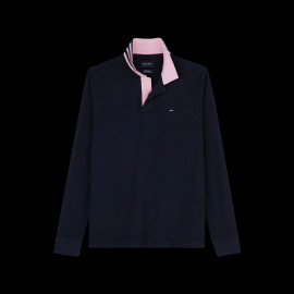 Eden Park Polo Shirt Long sleeves Cotton Pima Navy blue / Pink PPKNIPLE0006-BLF - men