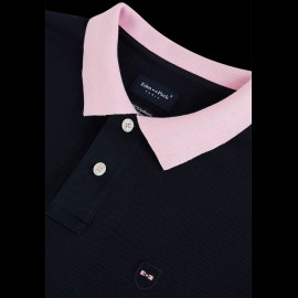 Eden Park Polo Shirt Long sleeves Cotton Pima Navy blue / Pink PPKNIPLE0006-BLF - men