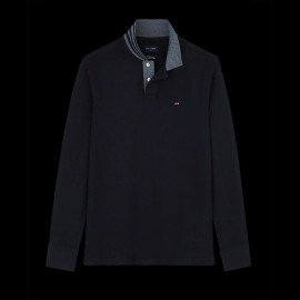 Eden Park Polo Shirt Long sleeves Cotton Pima Black / Grey PPKNIPLE0006-NO - men