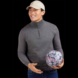 Eden Park Sweater Zipped Neck Grey Melange Cotton PPKNIPUE0022-GRF - men