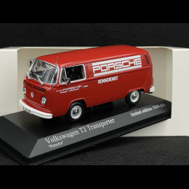 Volkswagen Transporter T2 Van "Porsche Renndienst" 1972 Red 1/43 Minichamps 943053064