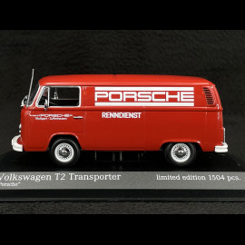 Volkswagen Bulli T2 Van "Porsche Renndienst" 1972 Rot 1/43 Minichamps 943053064