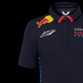 Red Bull Racing Polo shirt F1 Team Max Verstappen Signature Navy blue TJ5885-190 - children