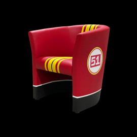 Tub chair Racing Inside n° 51 Red / Yellow