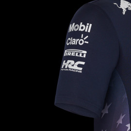 Red Bull Racing Polohemd F1 America race Verstappen Perez Marineblau TM5972-190 - Herren