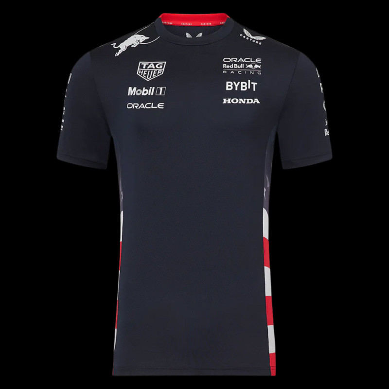 Red Bull Racing T-shirt F1 America race Verstappen Perez Navy blue TM5971-190 - men