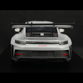 Porsche 911 GT3 RS Type 992 2023 Ice Grey Metallic / Pyro Red Stripes 1/12 Spark WAP0231550P001