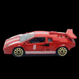 Lamborghini Countach LP400 n° 6 Red White Racing Cars 1/59 Majorette 212084009SMO