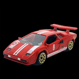 Lamborghini Countach LP400 n° 6 Red White Racing Cars 1/59 Majorette 212084009SMO